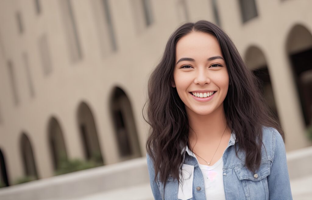 woman with nice smile teeth whitening concept